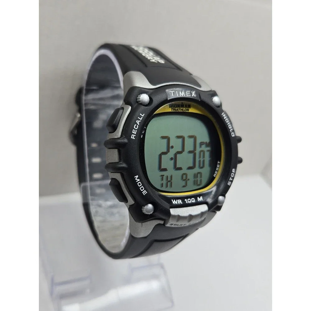 Timex Ironman Triathlon T5E231 Mens 46mm Watch Indiglo 100Lap WR100M New Battery